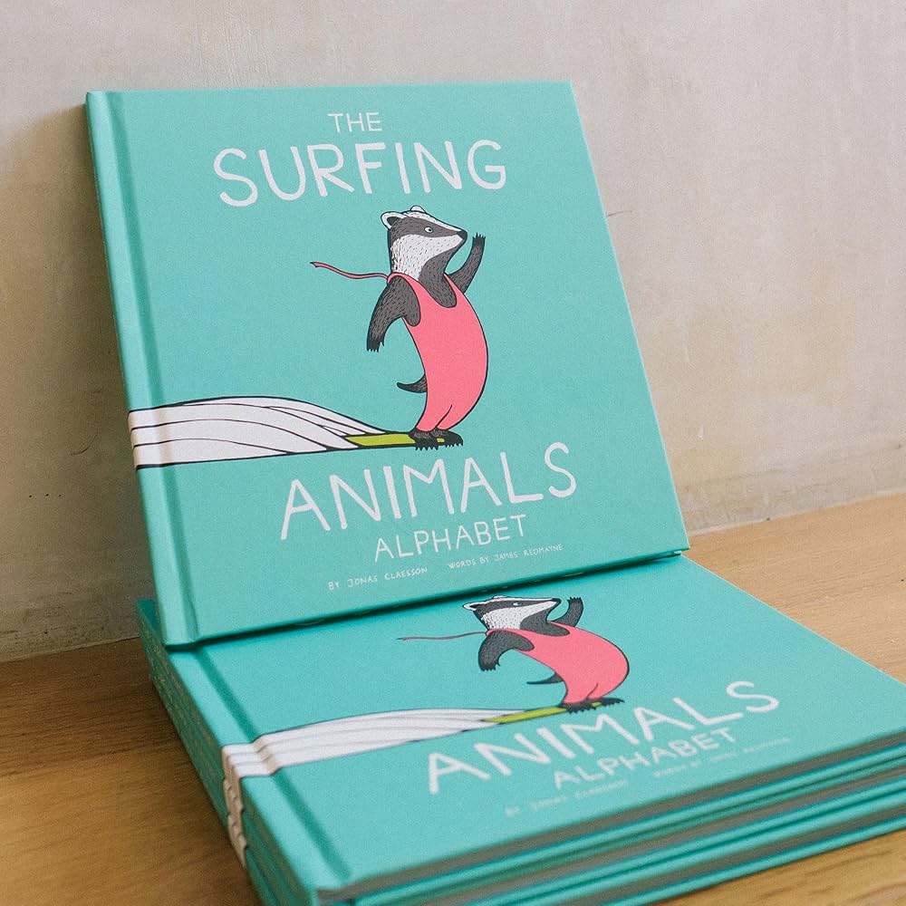 the surfing animals alphabet 英語学習  絵本 The Surfing Animals Alphabet: Jonas Claesson, James Redmayne