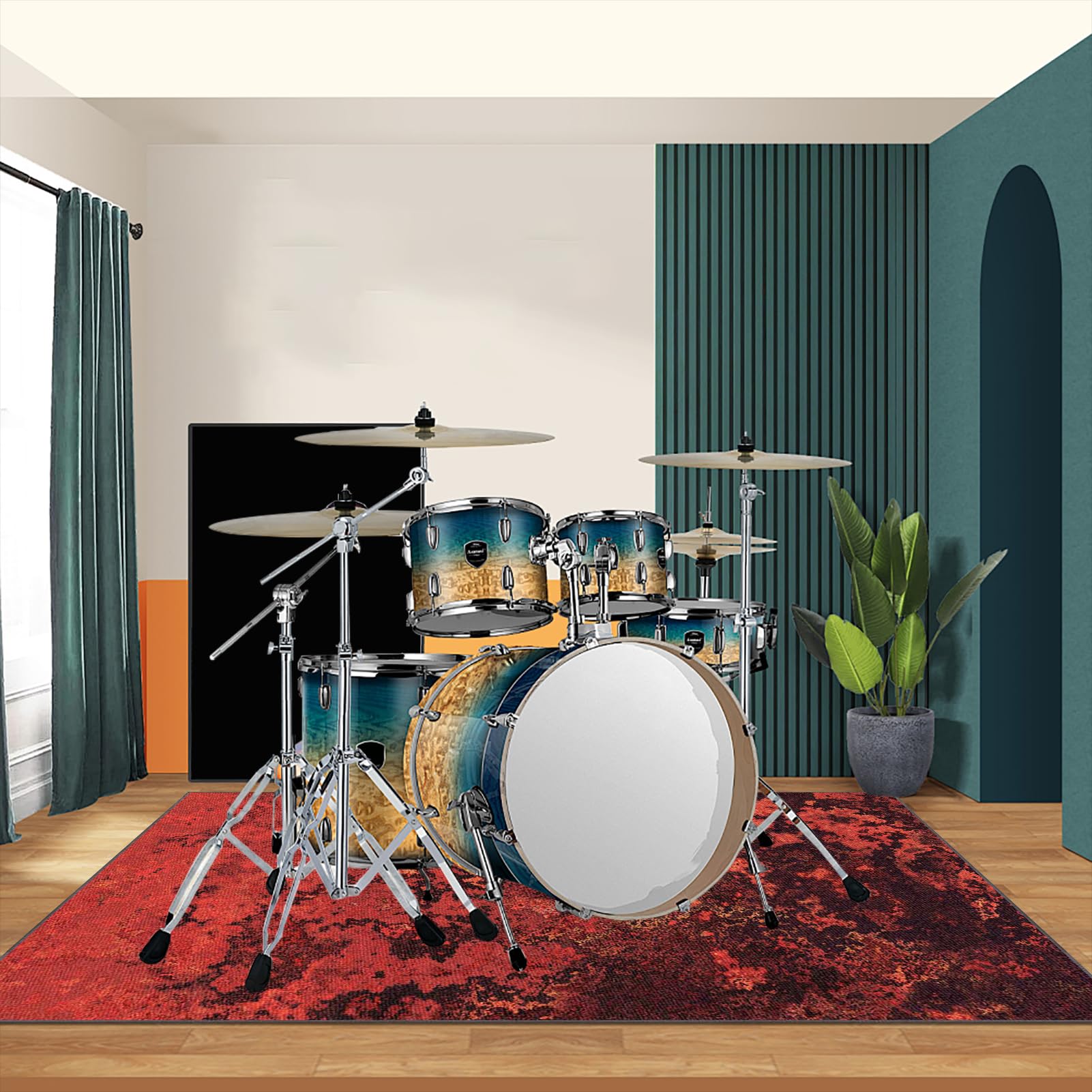 Profesjonalna elektroniczna mata do perkusji i perkusji, dźwiękoszczelna mata fortepianowa Jazz Prostokątna mata do perkusji akustycznej 160 x 120 cm