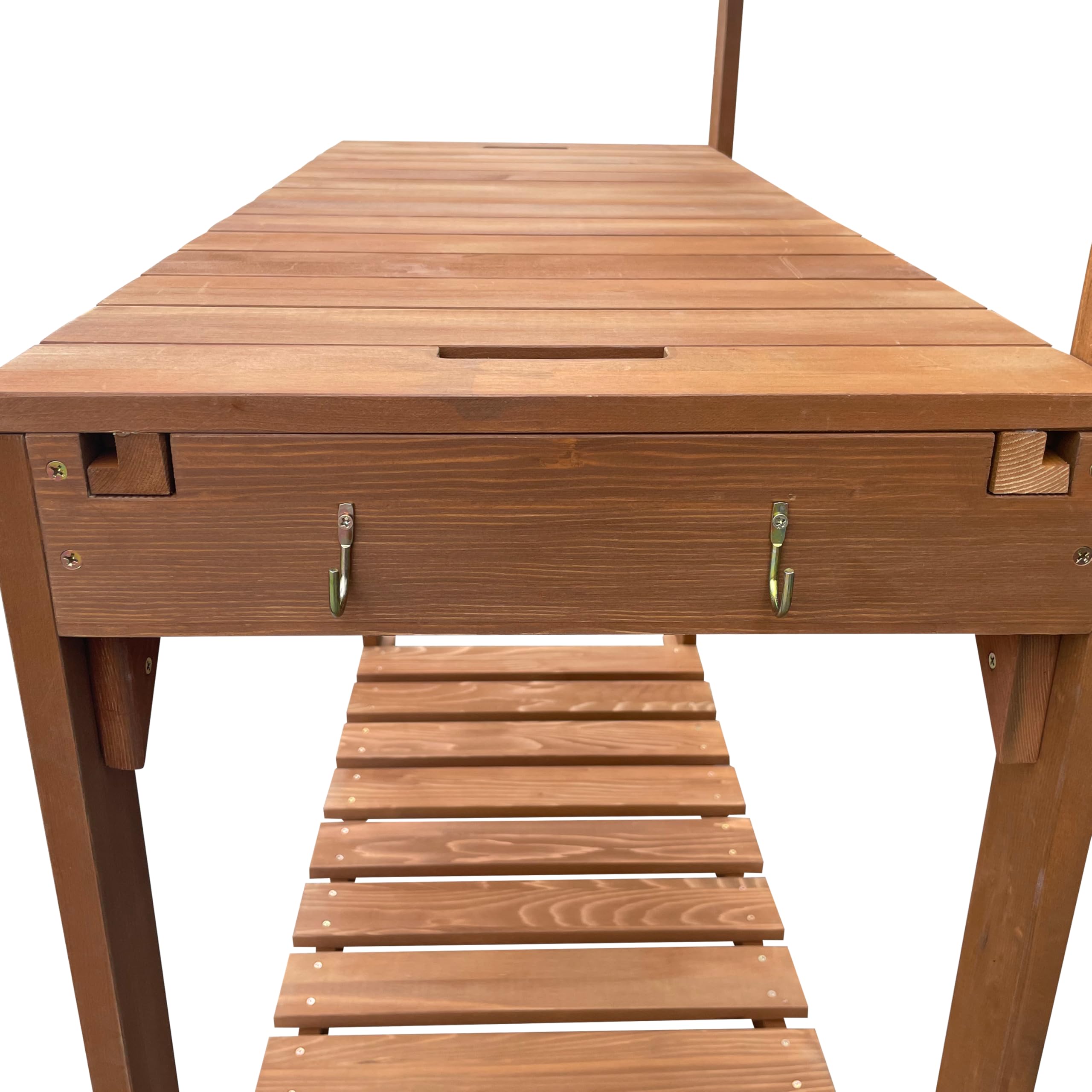 AXI Pflanztisch mit verschiebbarer Arbeitsplatte, Braun | FSC 100% Hemlock-Holz - Praktischer mit Stauraum für Garten/Balkon/Terrasse - 100 x 46 x 140 cm