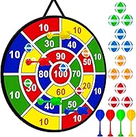 Erpotyl 29'' Large Sticky Dart Board for Kids 3-12 - Safe Foldable Indoor Outdoor Games with 12 Balls 4 Darts, Birthday Christmas Gifts