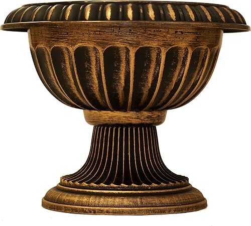 Miniatura 1 de Maceta de urna elegante con aspecto rústico (2 unidades) maceta para uso en interiores y exteriores con base ancha para jardín, patio, oficina,