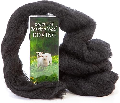 Vista 7 de Lana Merino Roving – Premium Peinado Top 21.5 micras, perfecto para proyectos de fieltro, 100% lana pura, fabricada en el Reino Unido