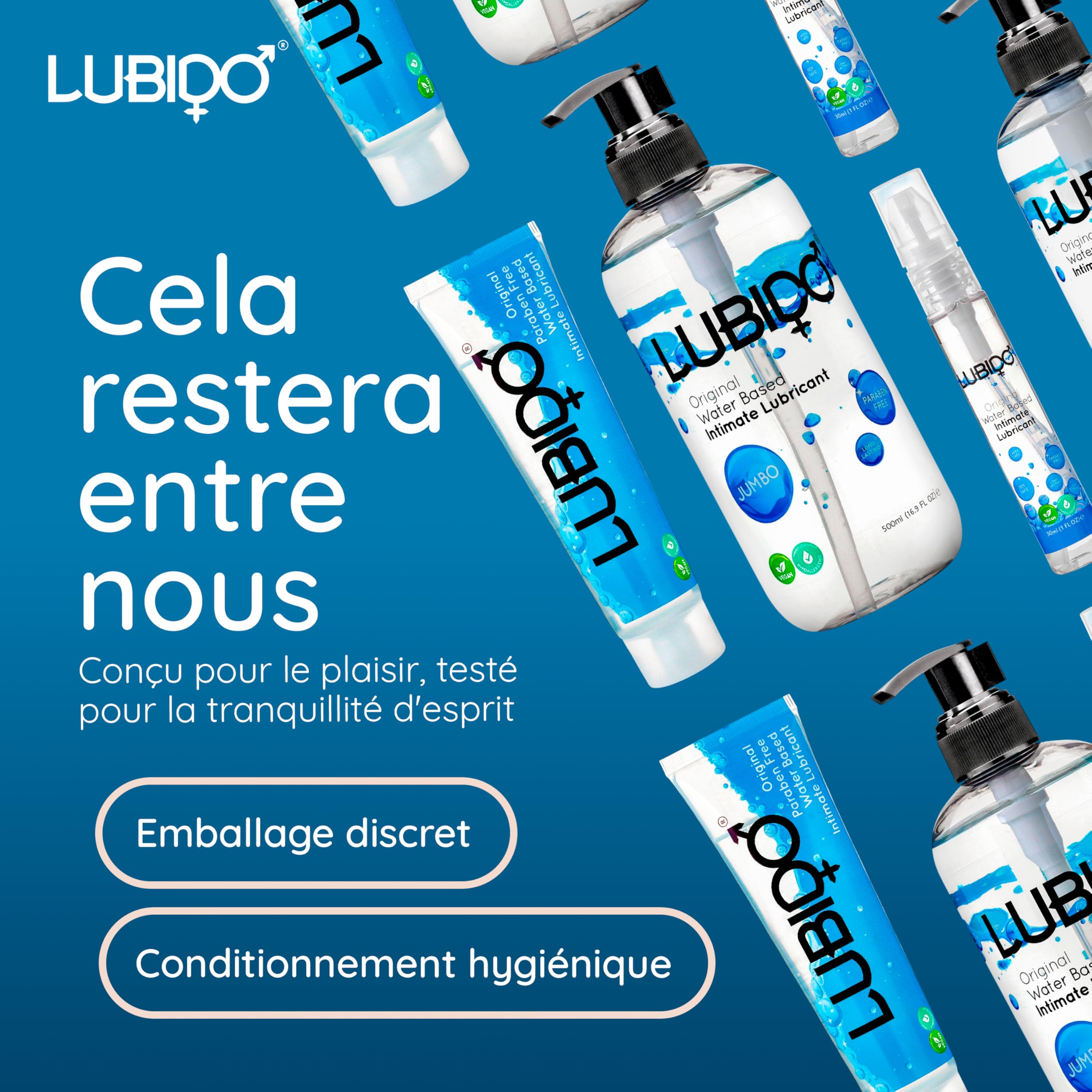 Lubido Gel Lubrifiant Intime Original à Base d'Eau Sans Paraben - 250ml (Pack of 3)