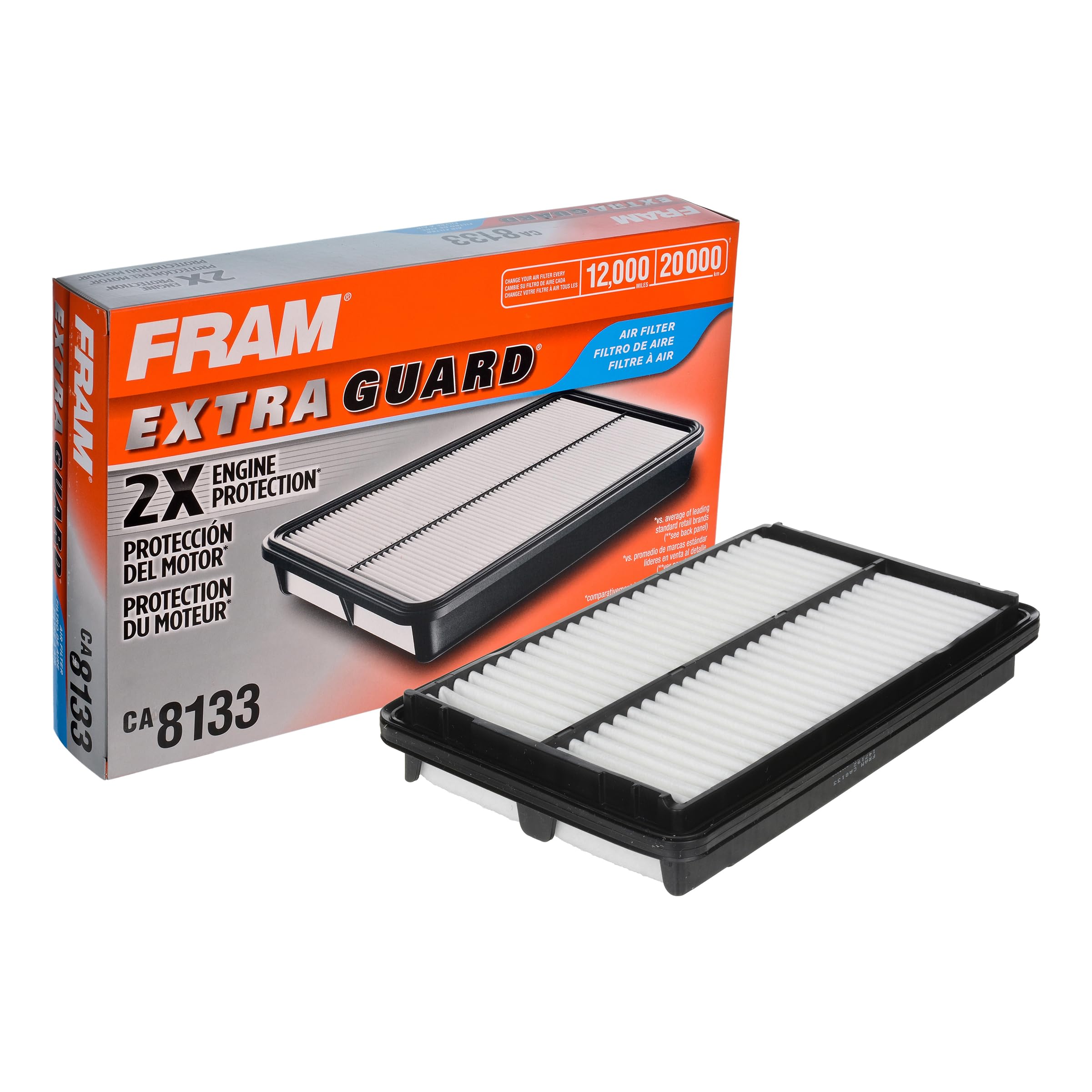Extra Guard CA8133 Replacement Engine Air Filter for Select 1998-2002 Honda Accord (2.3L), Provides Up to 12 Months or 12,000 Miles Filter Protection