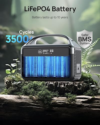 Miniatura 7 de Estación de energía portátil de 300 W (sobretensión de 600 W), generador solar de 179.2 Wh con batería LiFeP04 con 2 salidas de CA, carga rápida de