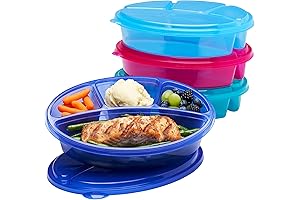 EasyLunchboxes® Reusable 4-Compartment Food Containers with Lids