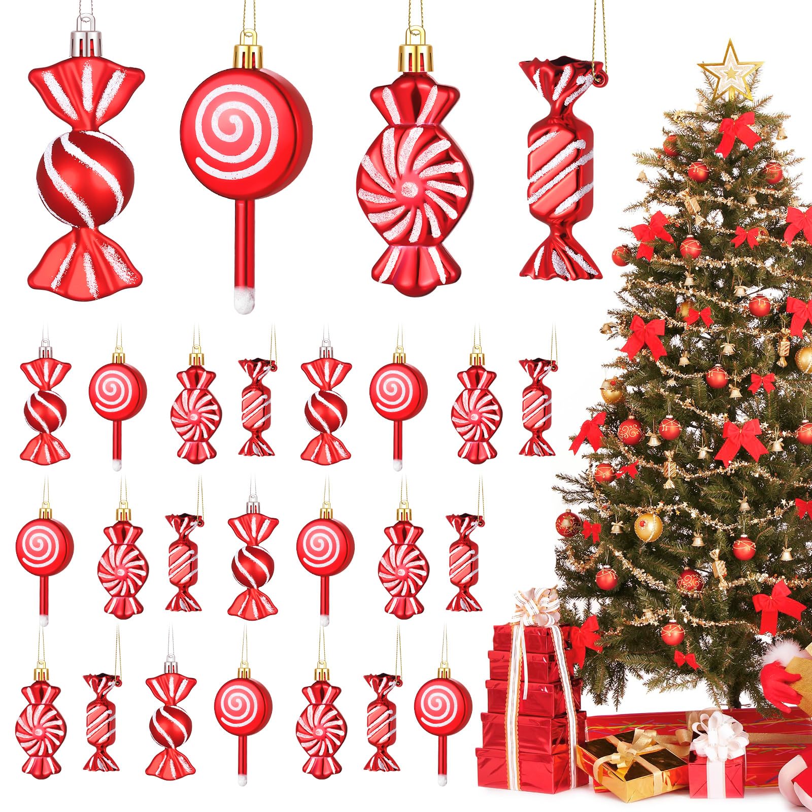 Bonbons de Noël Suspendus pour Décorer le Sapin et la Table de Fête