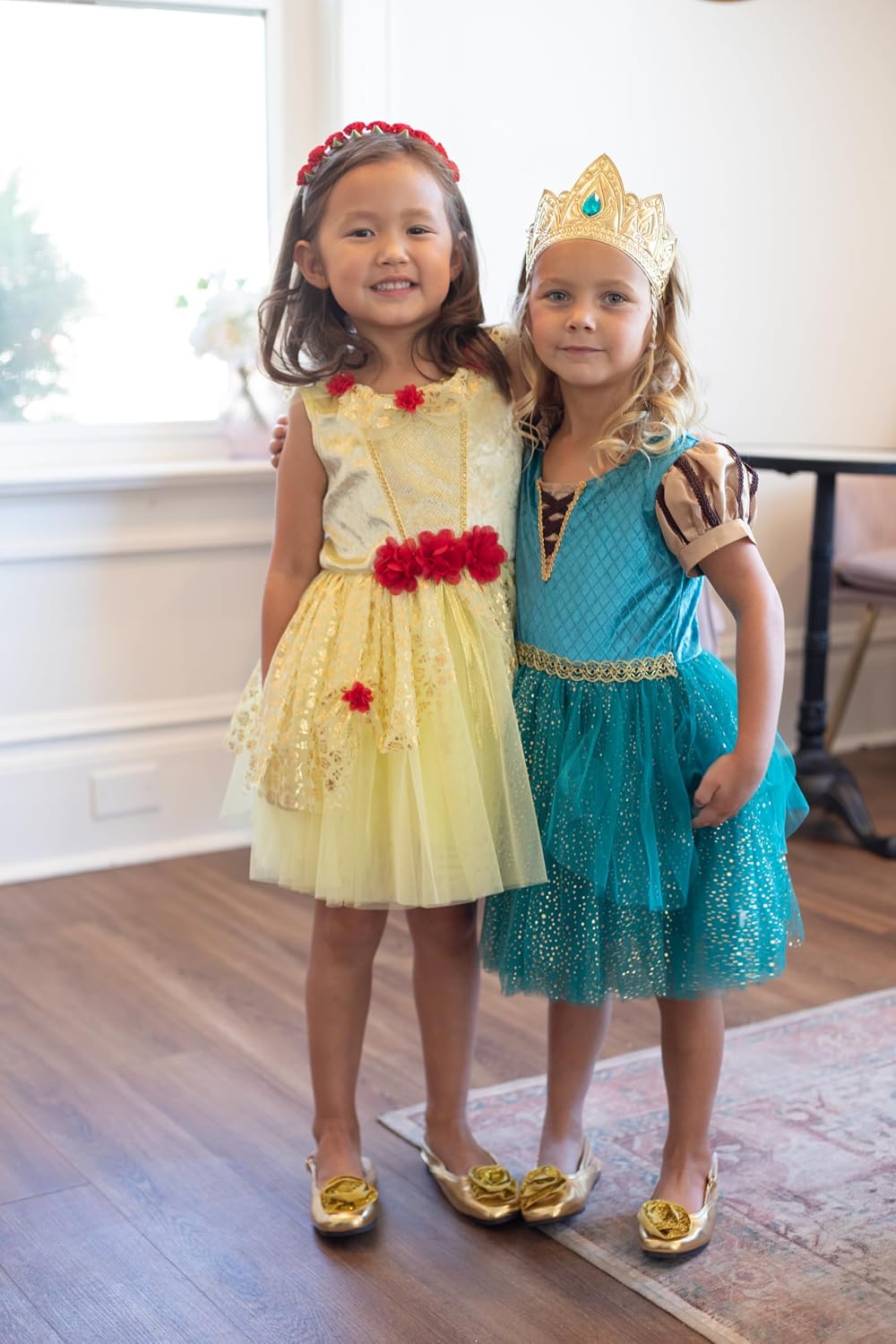Little Adventures Yellow Beauty Princess Party Dress - Machine Washable Child Pretend Play Costume Outfit with No Glitter