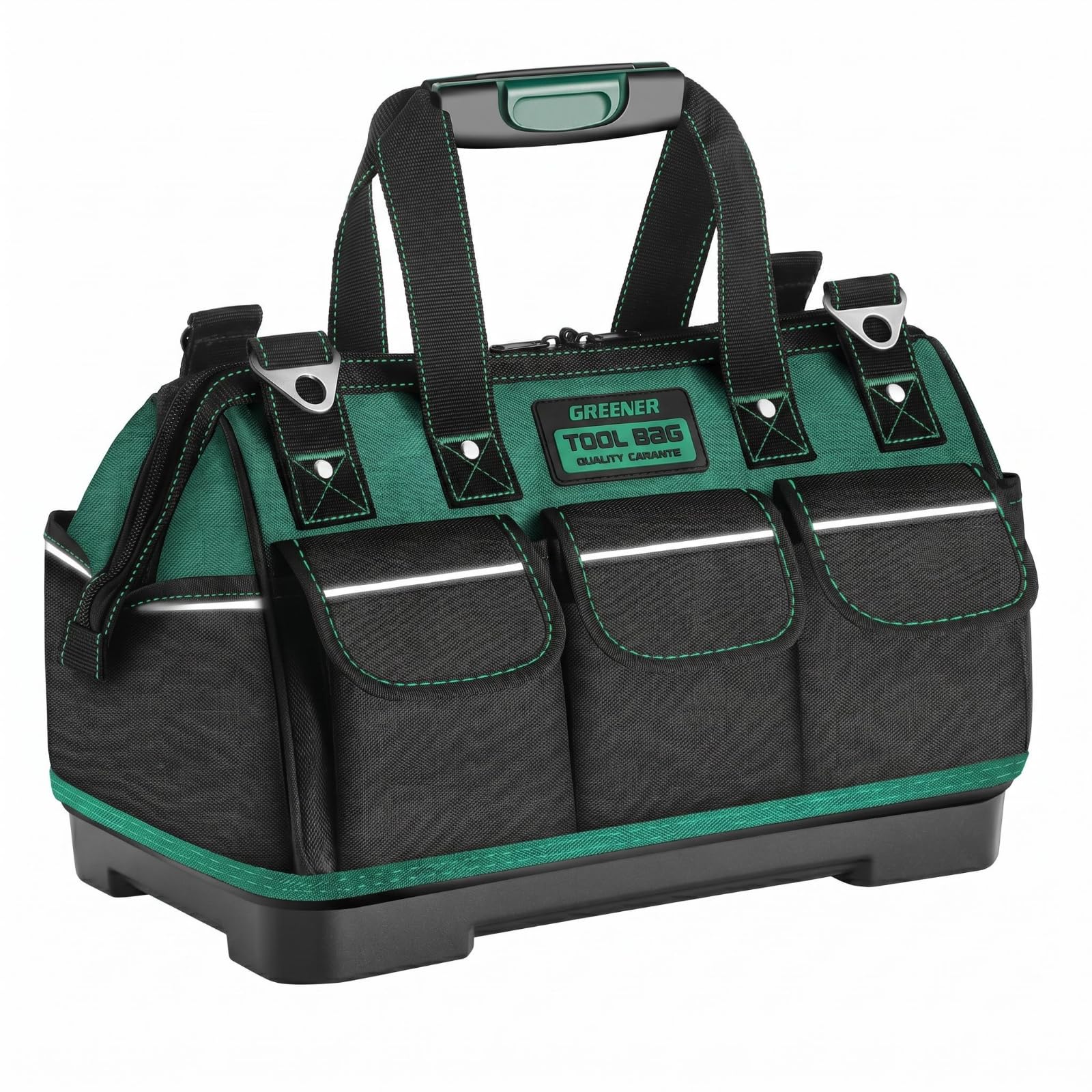 Waterproof Heavy-Duty Tool Bag Wear-Resistant Zippered Tool Bag Reinforced Base Large Capacity Multiple Pockets, 23 Inch, Flagship ABS-image-46