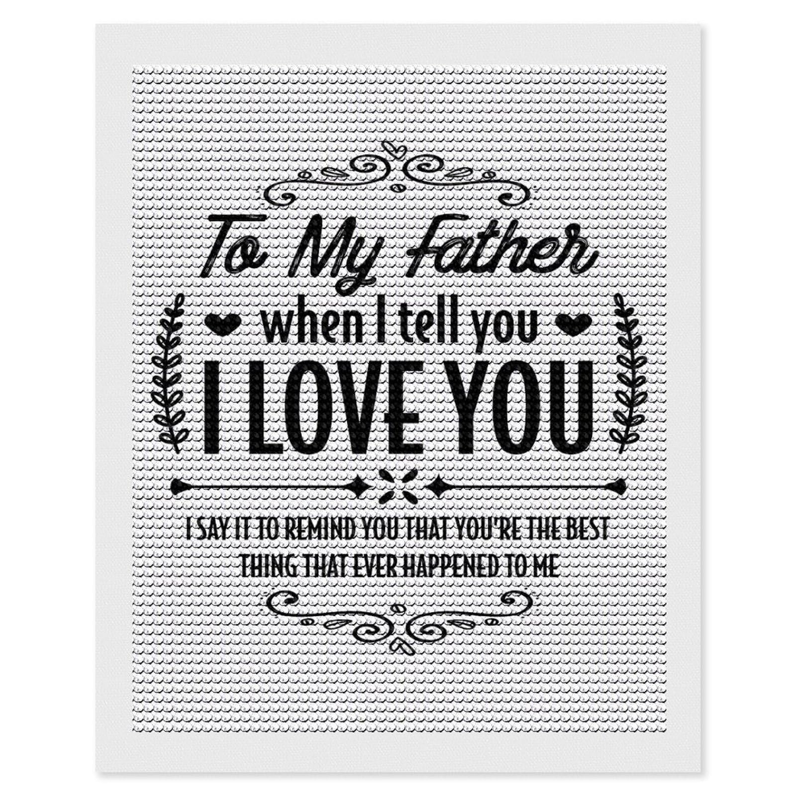 Junmoney Father Best Thing Ever Diamond Painting Canvas Set 16"x20", for Adults, Decorate Your Room, Festive Craft Gift, Office Decor