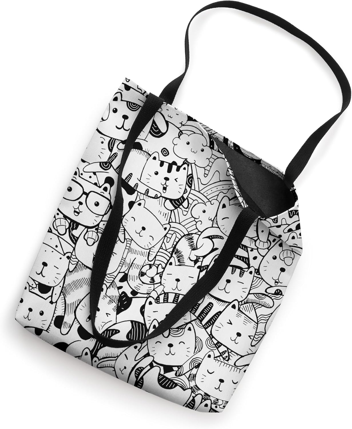 Color Your Bag Your Colors Coloring Adult Cute Kawaii Cats Tote Bag
