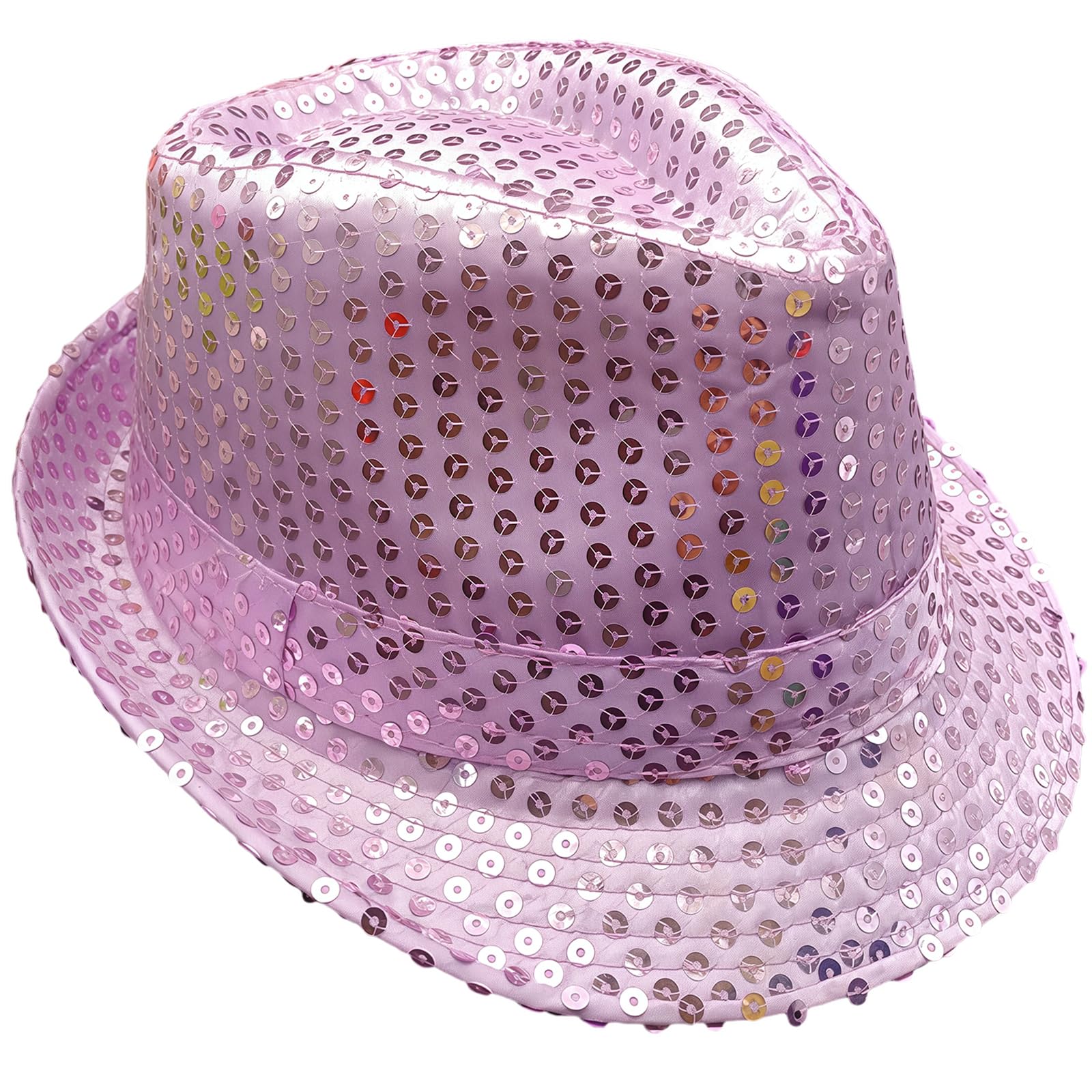 MUNSKT Glitter Jazz Caps, Sequin Hat for Adult, Sequin Hat for Party, Hip Hop Sequin Hat for Hen Party Night, Dance Shows,Parties,Mardi Gras and Fancy Dress Events (light purple) โ image 1