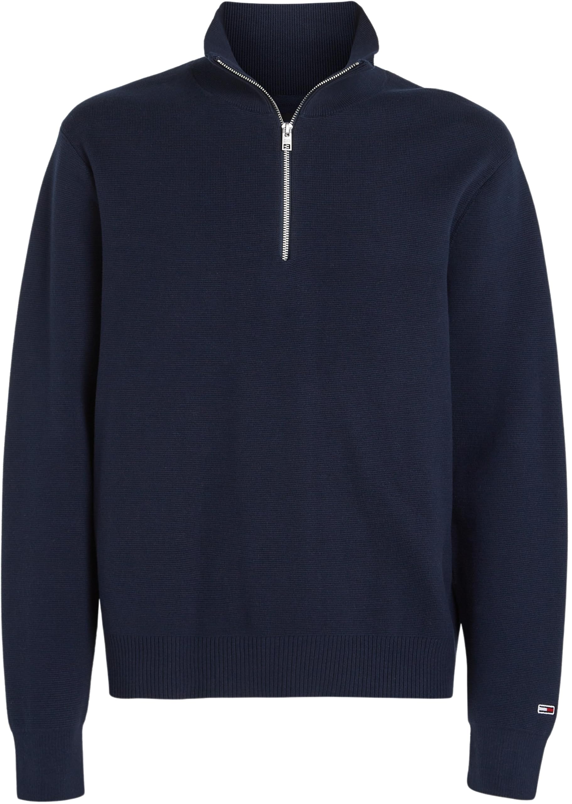 Tommy Jeans Uomo Pullover con Zip Regular Fit Half Zip Collo a Lupetto
