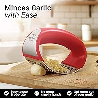 Vista 2 de Zulay - Juego de balancines de acero inoxidable para prensar ajos, picadora de ajo de primera calidad, trituradora de ajo innovadora con pelador