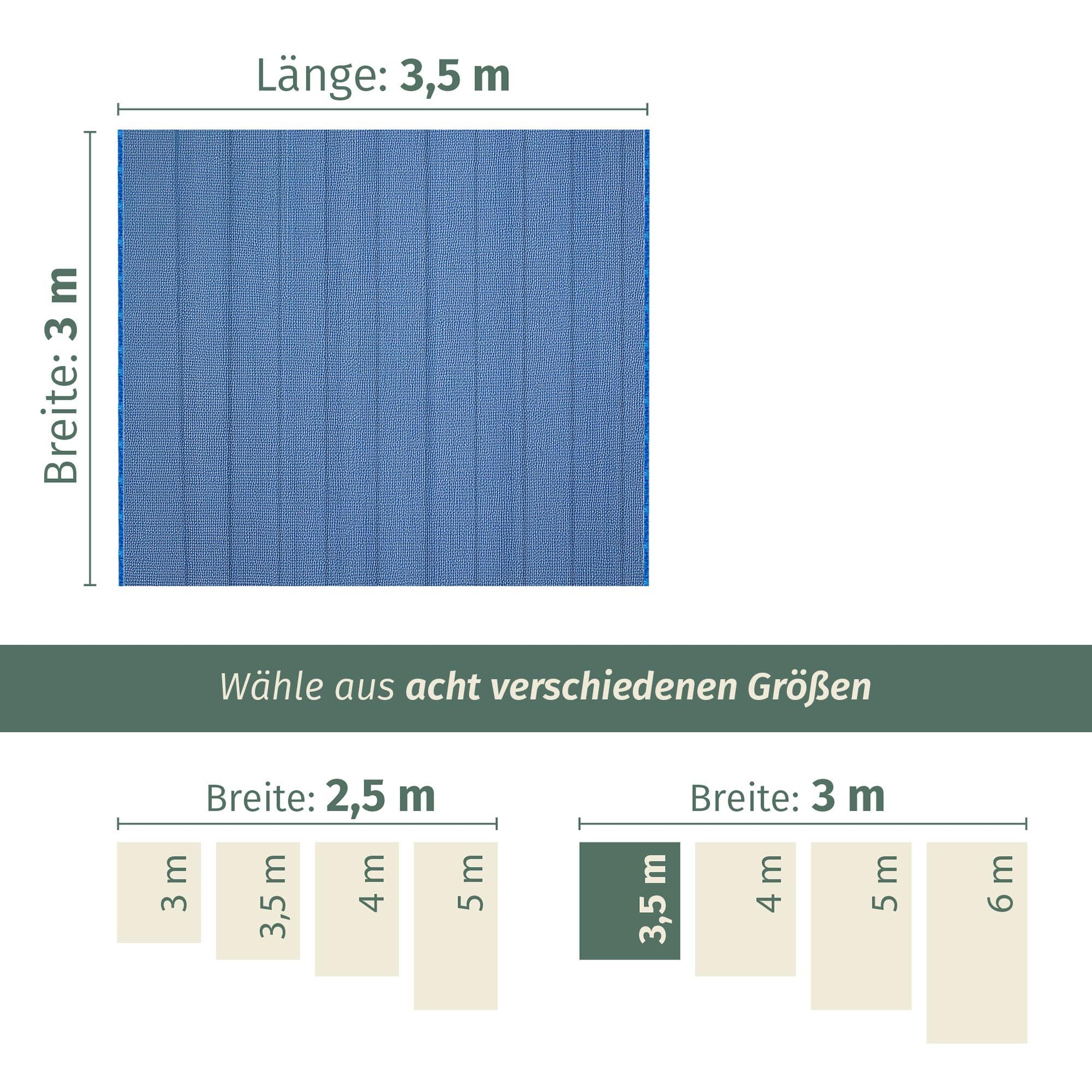 Dywan namiotowy, jasnoniebieski, 300 x 350 cm (300 g/m² PP), odporny na warunki atmosferyczne, do użytku na zewnątrz, oddychający, łatwy do prania