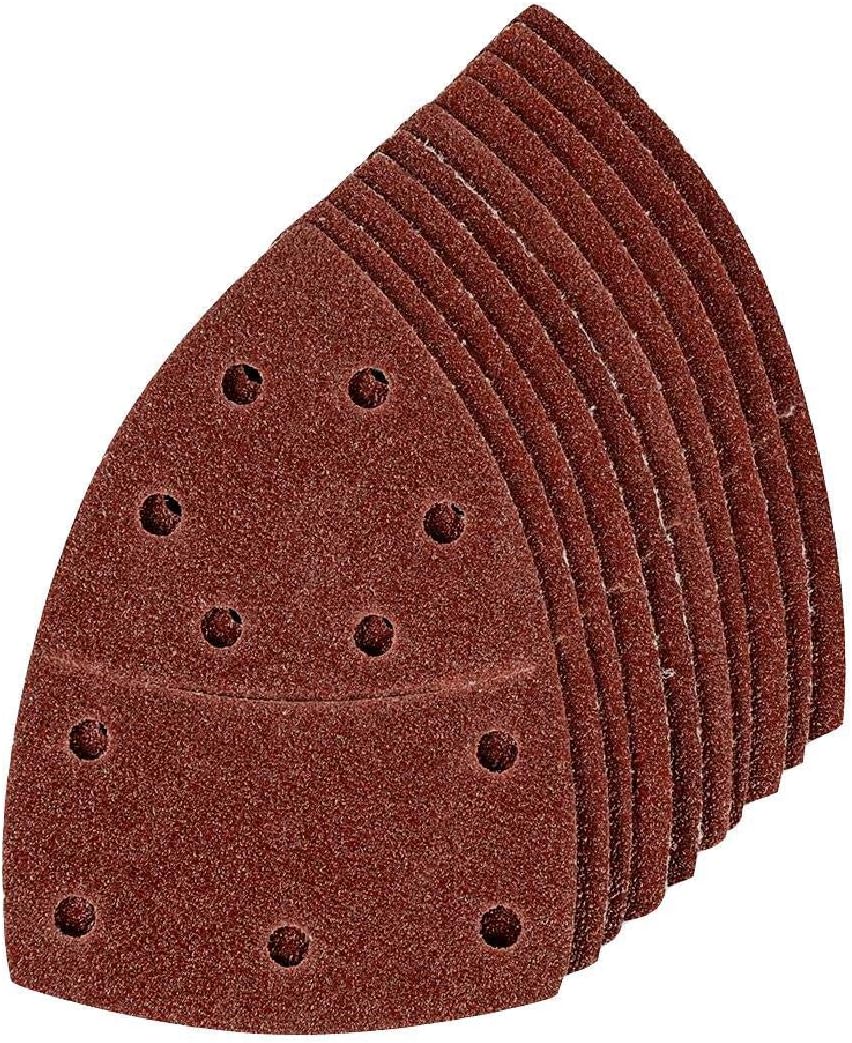 10 x Mixed Grit Hook and Loop 150mm Perforated Sanding Sheets, Multi Sander Pads