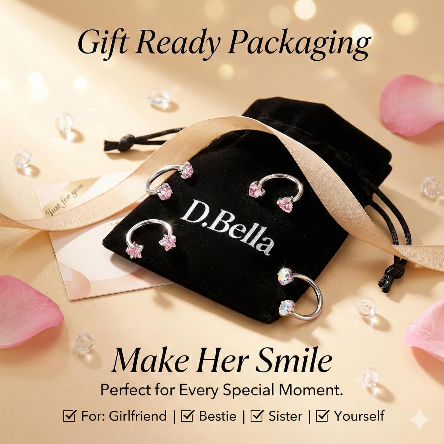 D.Bella Septum rings 18G Horseshoe Nose Ring Hoop for Women Lip Hoops Half Hoop Earring Rook Daith Tragus Helix Piercing Jewelry Septum Rings - Image 7