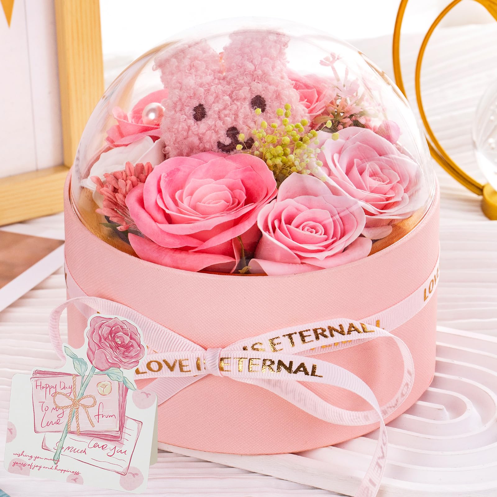 フラワーアレンジメント　ソープフラワー　『可愛いシュナウザー』　フラワーギフト フラワーアレンジメント ソープフラワー 『可愛いシュナウザー