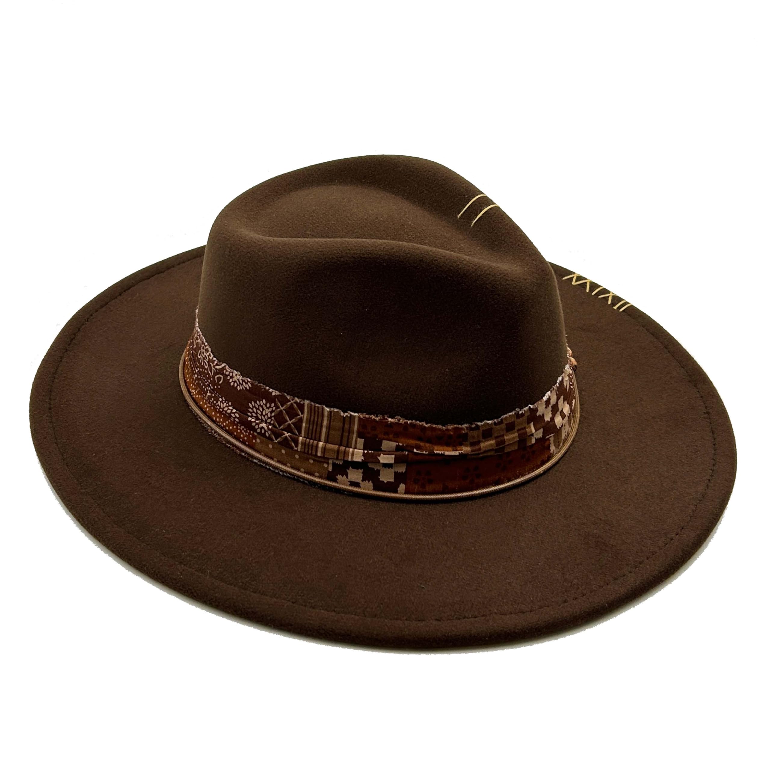 Klassischer Fedora-Hut mit breiter Krempe, für Damen, Herren, Schlapphut, Panamahut, Westernhut, Filz, Outdoor-Hut mit Band, Sonnenschutz