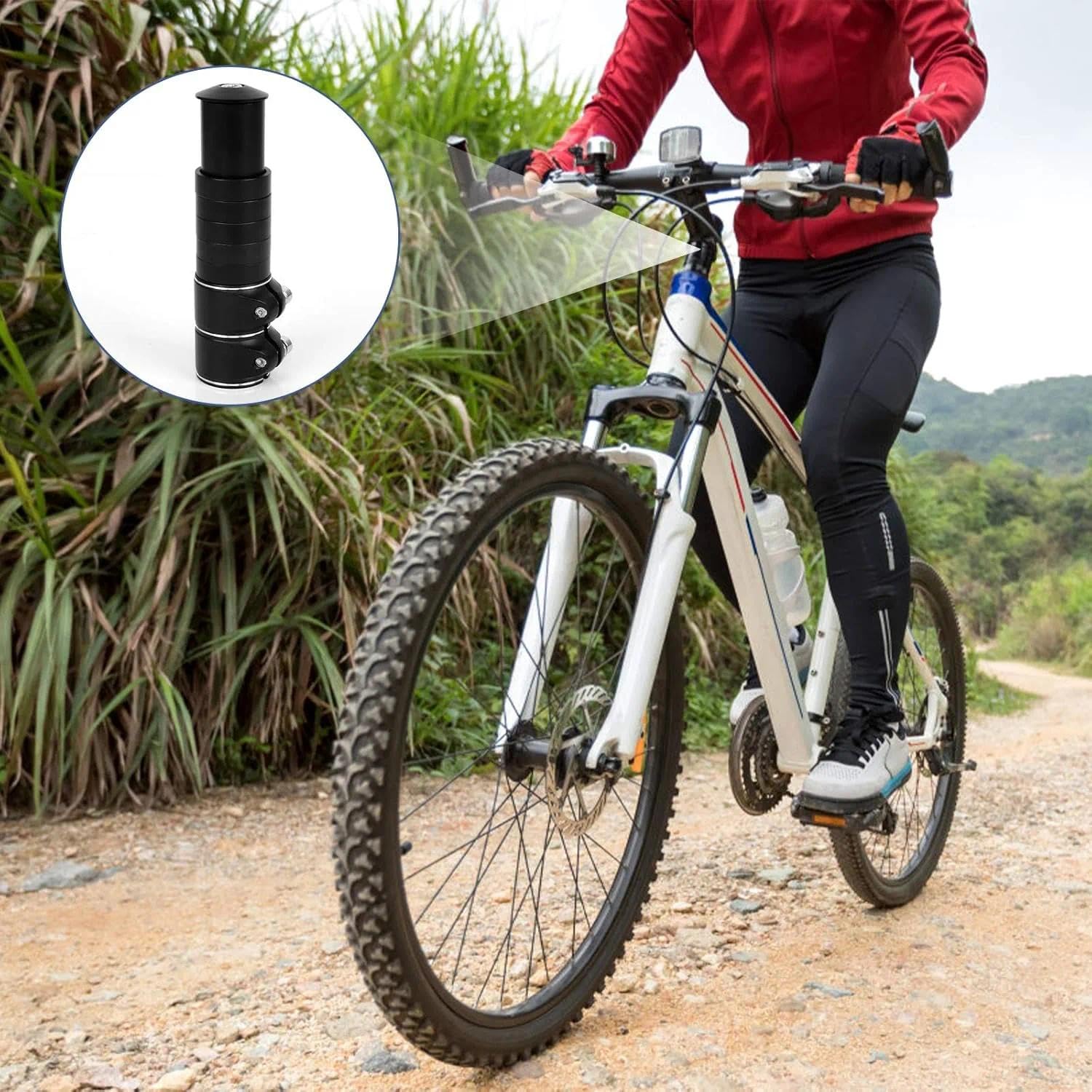 28mm Prolunga Manubrio MTB Altezza Adattatore per Attacco Manubrio in Lega di Alluminio Riser Manubrio Estensore Prolunga Stelo Forcella Bici da Corsa (3,5 * 3,5 * 12,9cm)