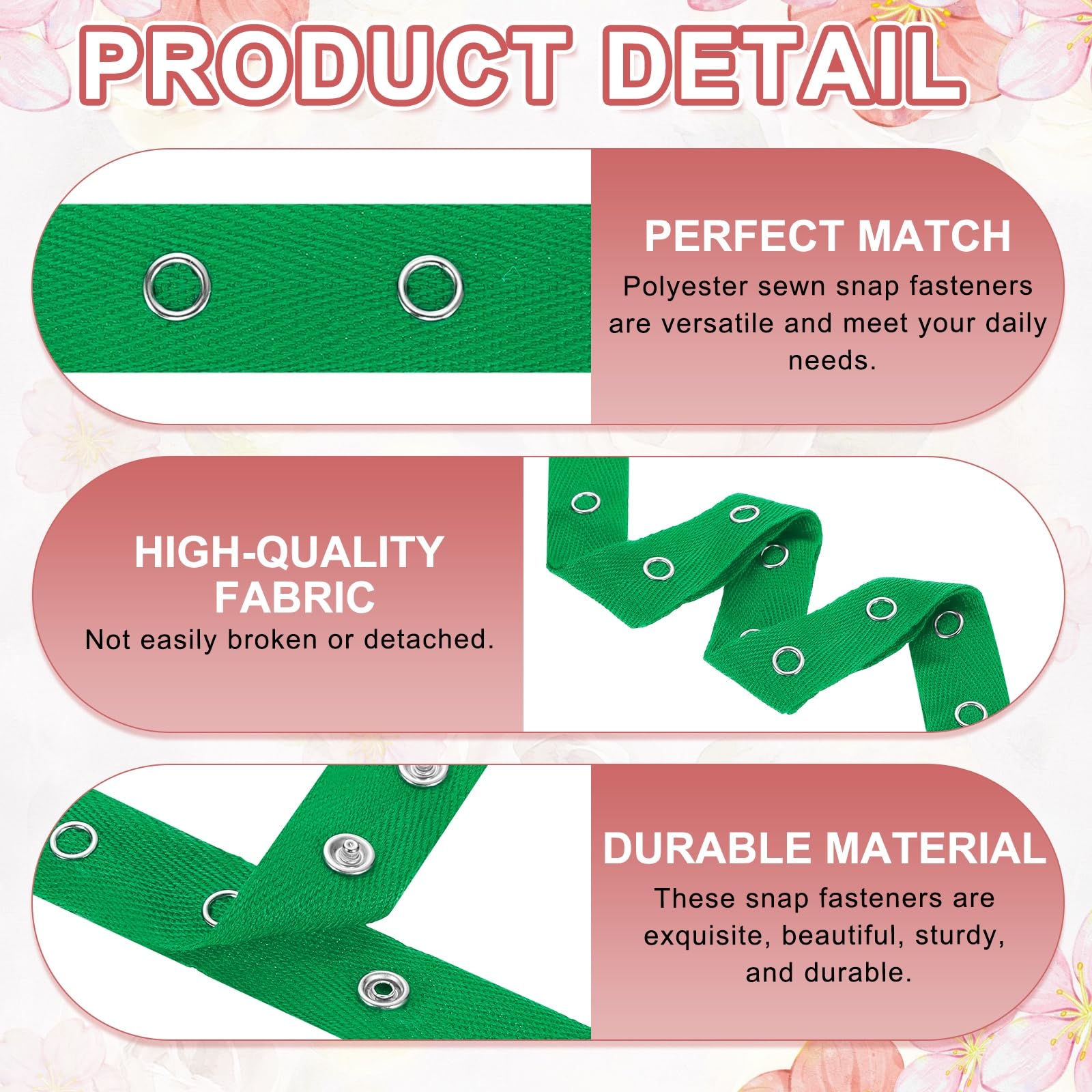 QUARKZMAN 6 Iarde Di Nastro Con BotTono A Pressione Metallici Per Cucire BotTono A Pressione Per Abbigliamento Nastro Con A Metallici Abbigliamento Chiusura A In Cotone DIY Larghezza 0.