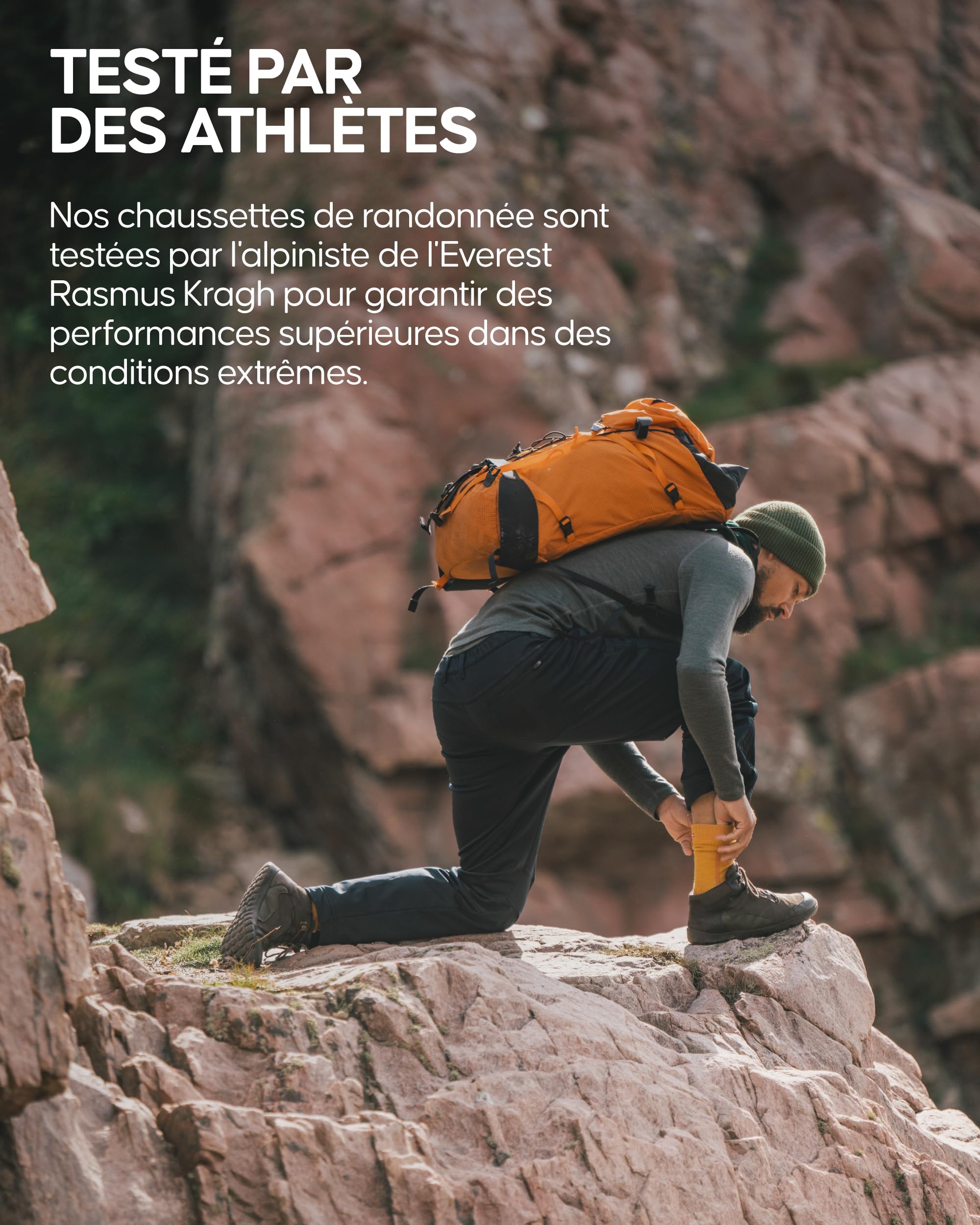 DANISH ENDURANCE Chaussettes de Randonnée Laine Mérinos Anti-Ampoules Lot de 3