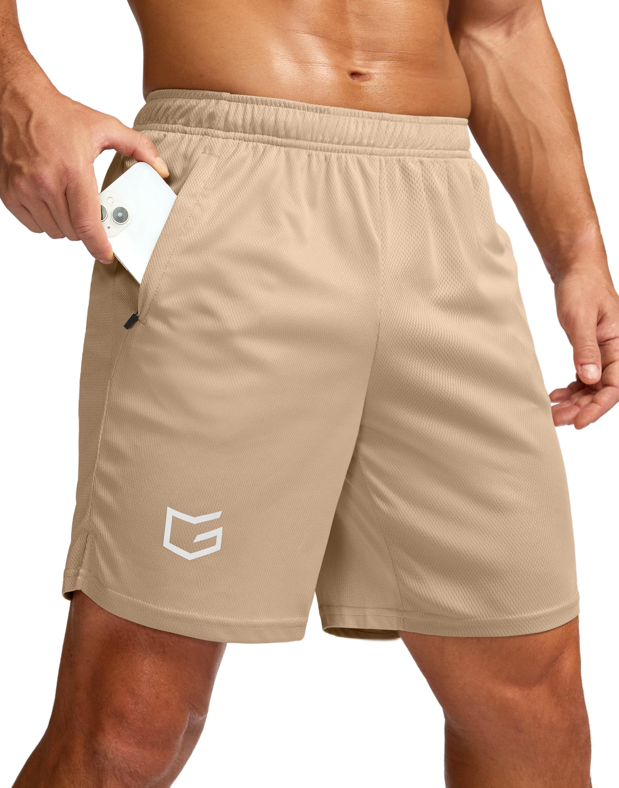 G Gradual Pantalones Cortos de Entrenamiento para Hombre, de Secado rápido, Ligeros, con Bolsillos con Cremallera