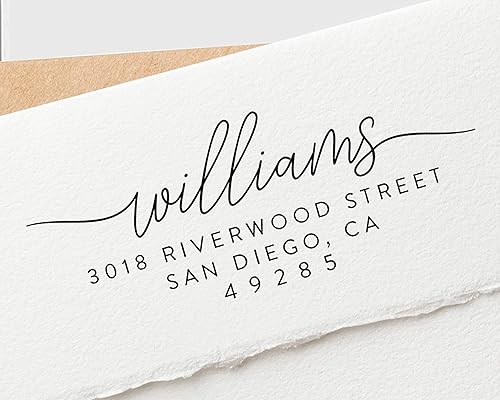 Stamp by Me | Sello de dirección de devolución personalizado - Hasta 3 diseños para elegir | Sello autoentintado personalizado | Marcador de