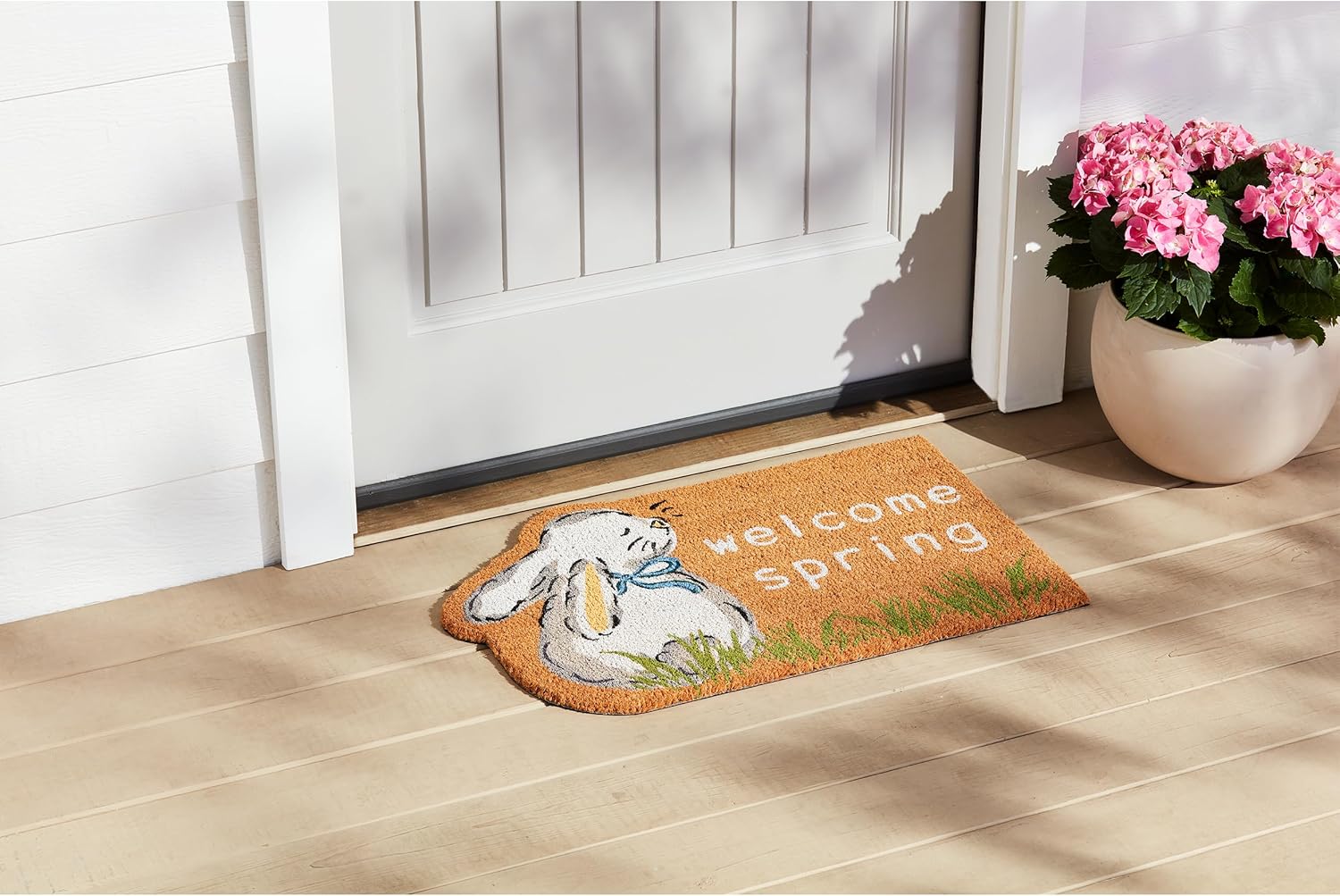 Mud Pie Bunny Coir Door Mat; 17 3/4" x 29"