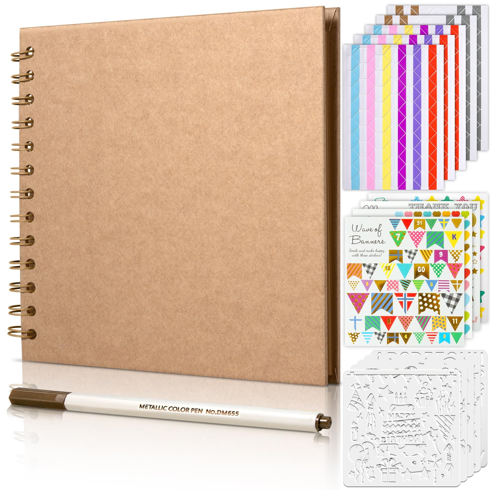 Scrapbook Album with Metallic Markers - 80 Pages -16