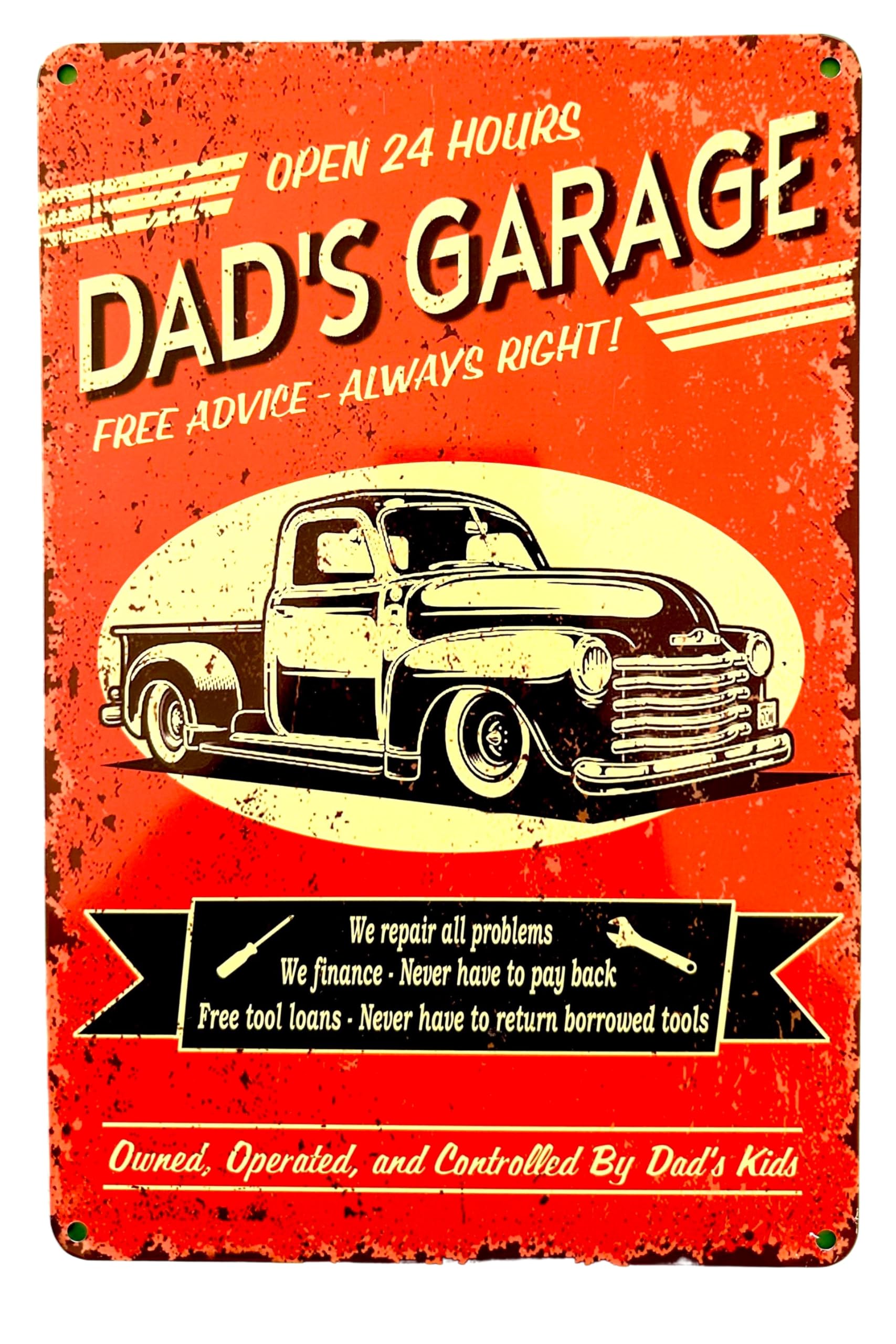 Diilihiiri Free Advice Poster Metal Sheet Poster | Dad's Garage - Workshop Of Dad Decoration 30 X 20 Cm | Vintage Style | Nostalgic Gift Metal Sign | Gift For Dad (2635-247)