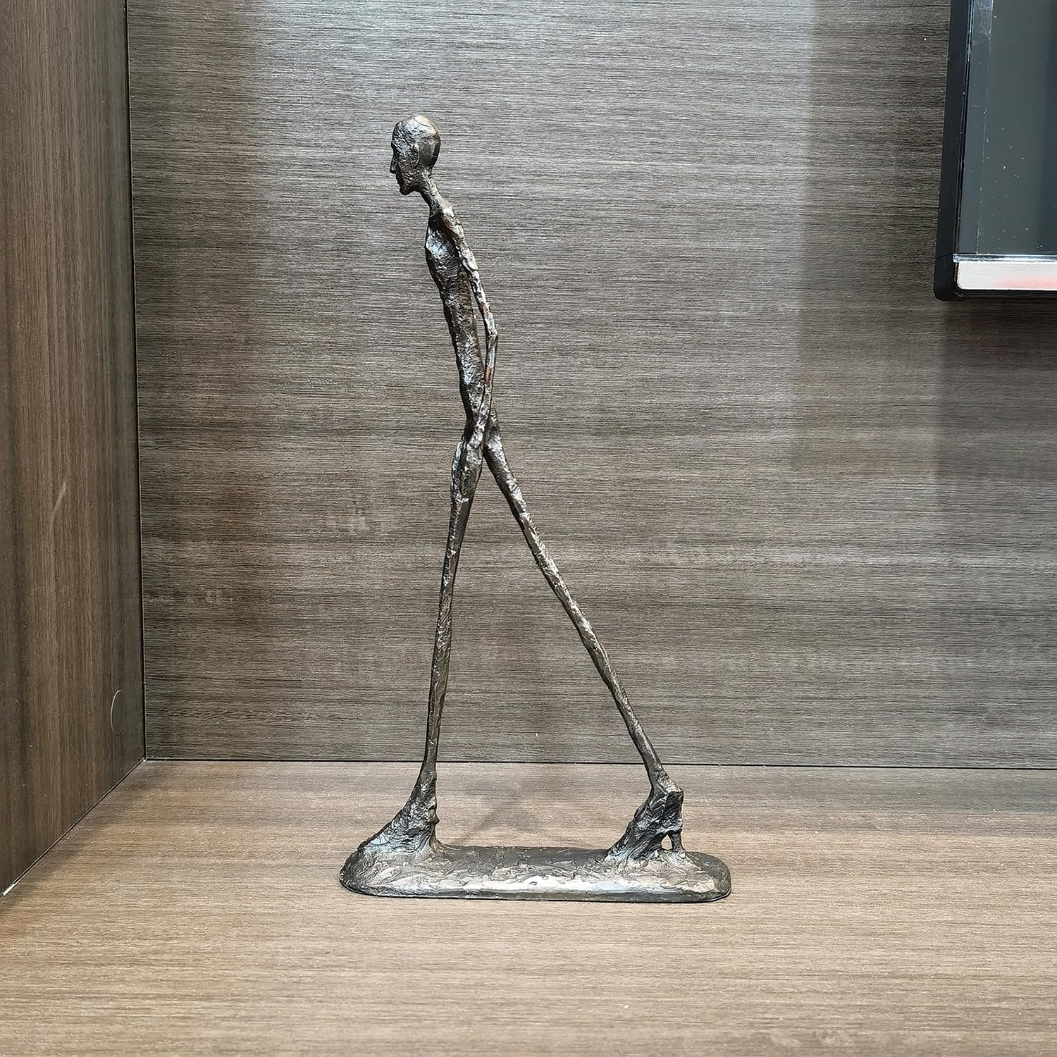 Giacometti Scultura in Bronzo,Figura Astratta per Amanti dell'Arte, Decorazione Unica per Casa Moderna,Marrone,30CM