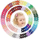 doboi Hair Clips 100PCS 2 Infant Grosgrain Boutique Ribbon Mini Bows for Girls Teens Infants Kids Toddlers Newborn - 50 Pairs Set