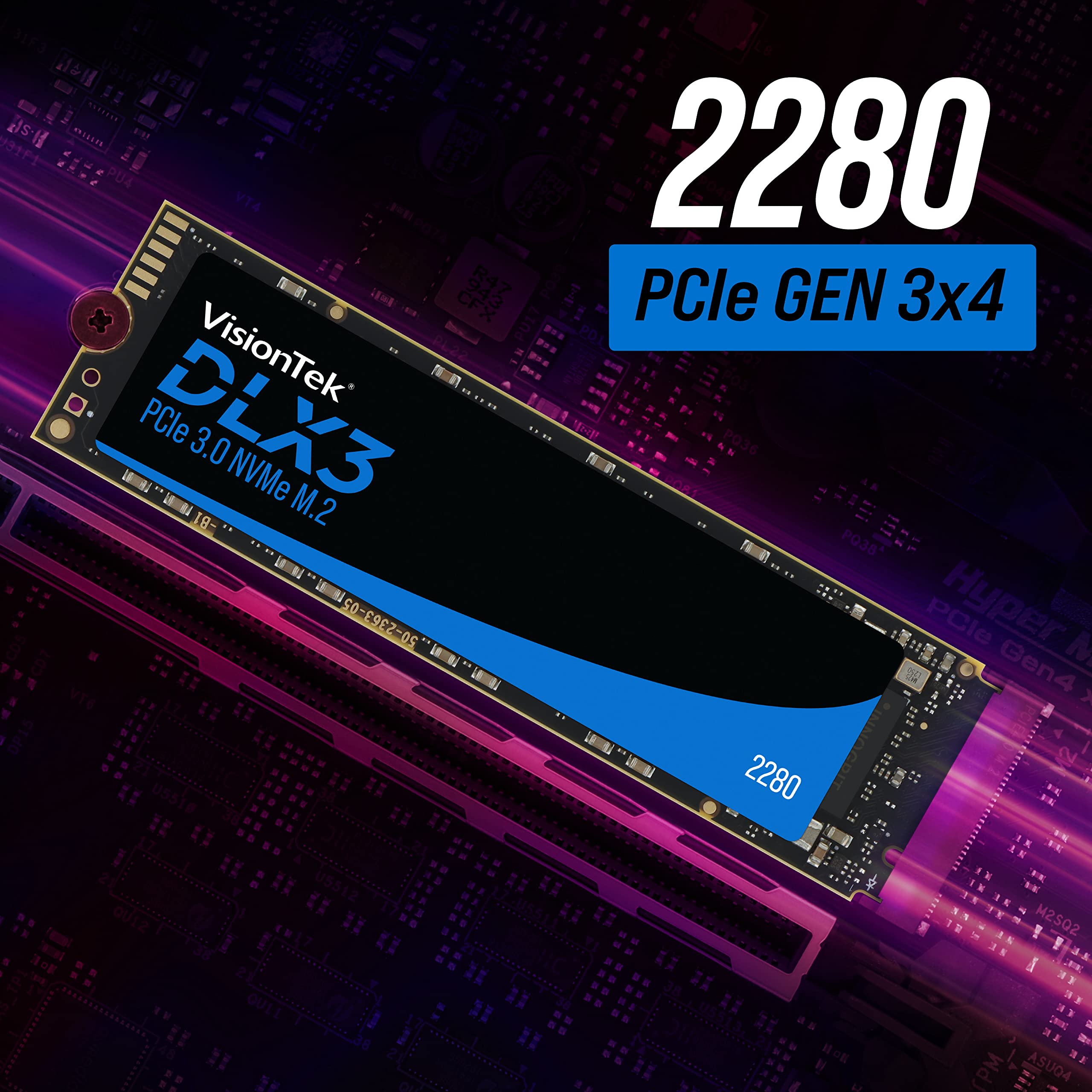 Amazon.com: VisionTek 2280 DLX3 M.2 SSD PCIe 3.0 x4-256GB - PCIe