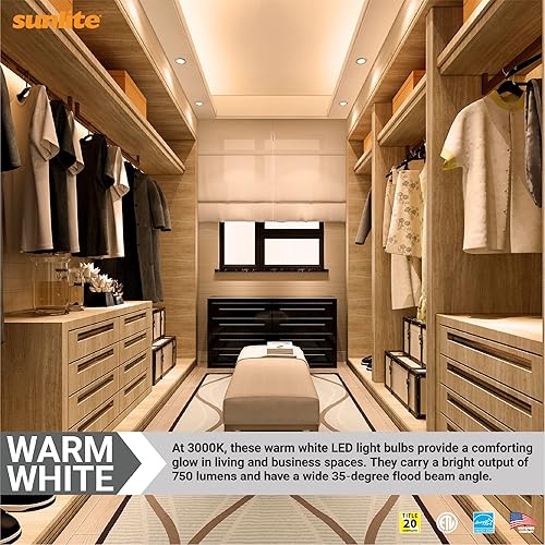 Miniatura 5 de Sunlite Foco reflector LED PAR30 41864, 9 vatios (75 W  ), 750 lúmenes, base E26 media, 90 CRI, regulable, reflector, certificado Energy Star,