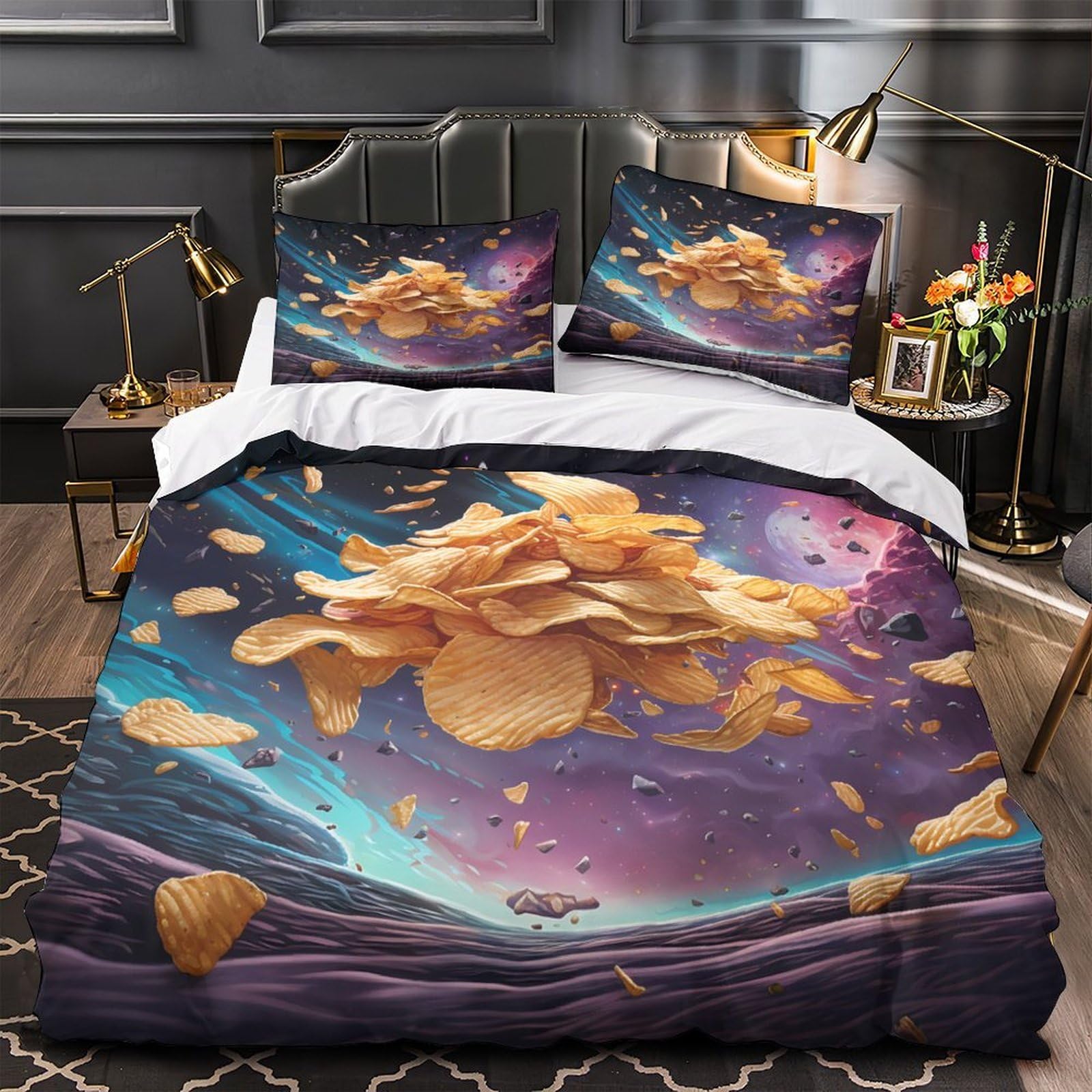 Housse de couette 3D art spatial fantastique pour chambre d'ado