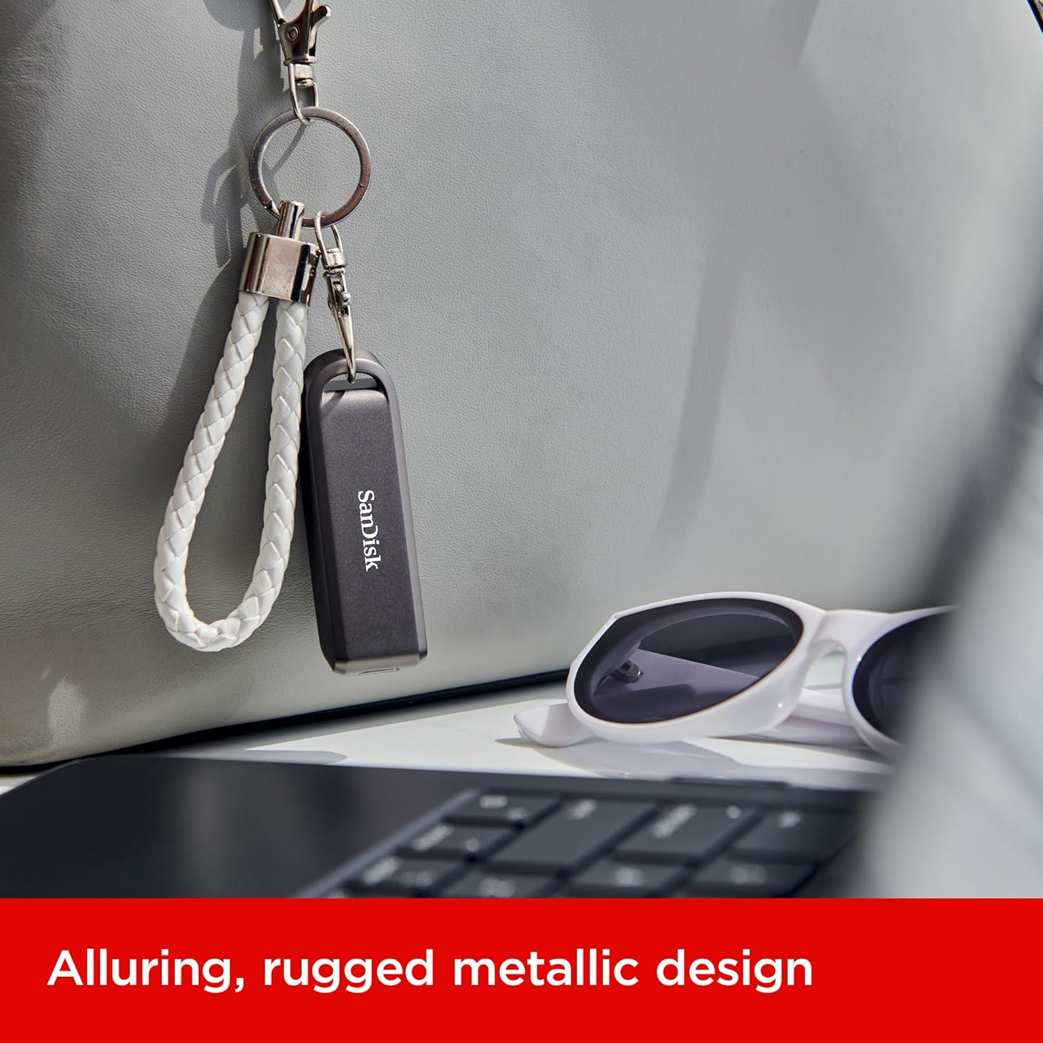 SanDisk 2TB Extreme PRO Flash Drive with USB-C - Up to 1000MB/s Read speeds and 900MB/s Write speeds - for Laptops, Computers and Tablets - High-Performance USB Type-C, Black - SDCZ890-2T00-G46 - Image 7