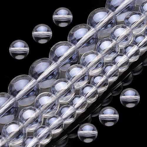 Miniatura 1 de Cuentas de cristal natural para la fabricación de joyas, cuentas redondas de piedra lisa pulida de cuarzo transparente de 0.315 in, cuentas rojas de