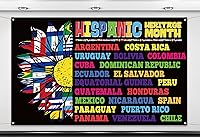 Vista 1 de Nepnuser Telón de fondo para cabina de fotos del mes de la herencia hispana, banderas de países de habla hispana, decoración de aula escolar