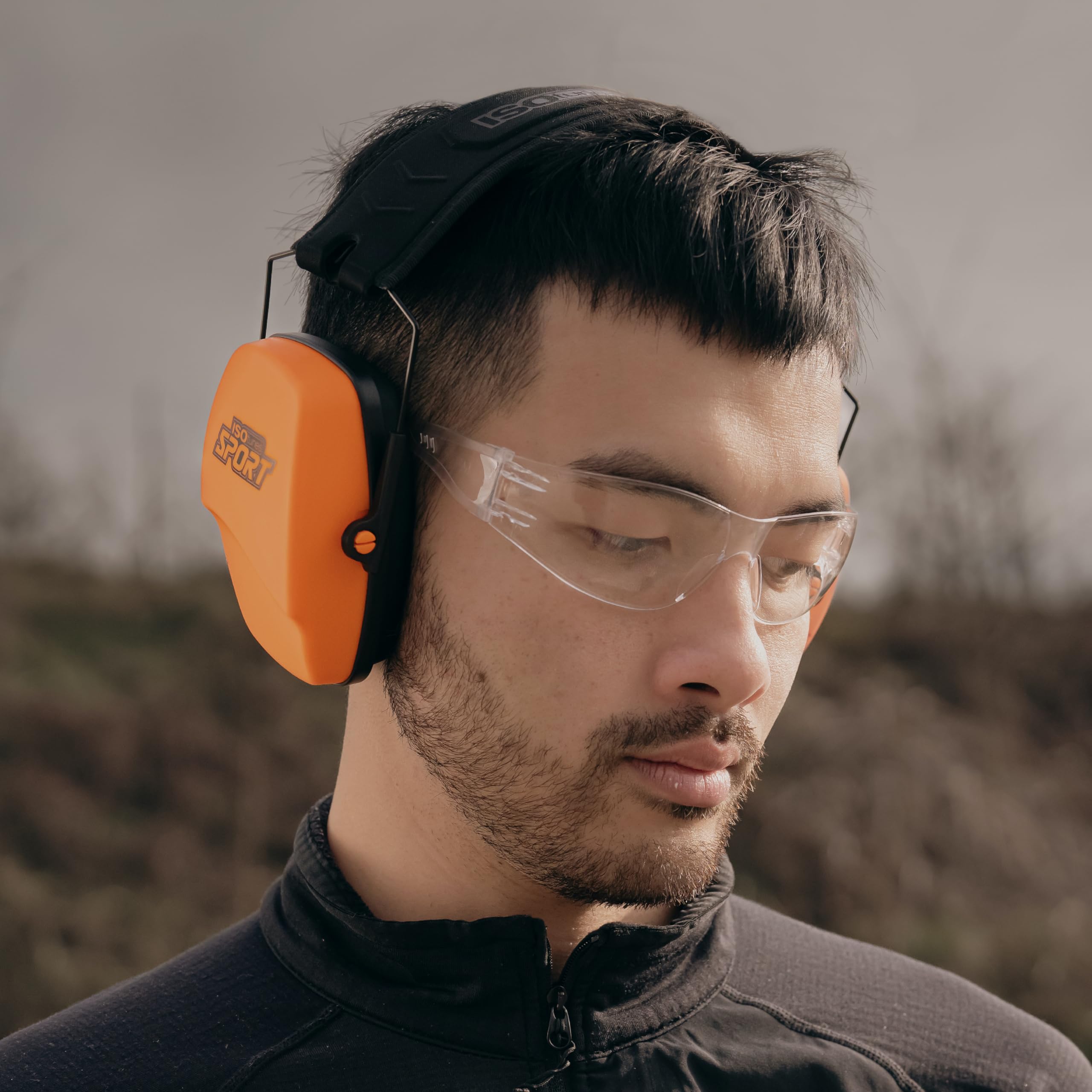 ISOtunes DEFY - Paraorecchie passive sottili: protezione acustica over-ear con isolamento acustico, cuscinetti in schiuma e archetto regolabile