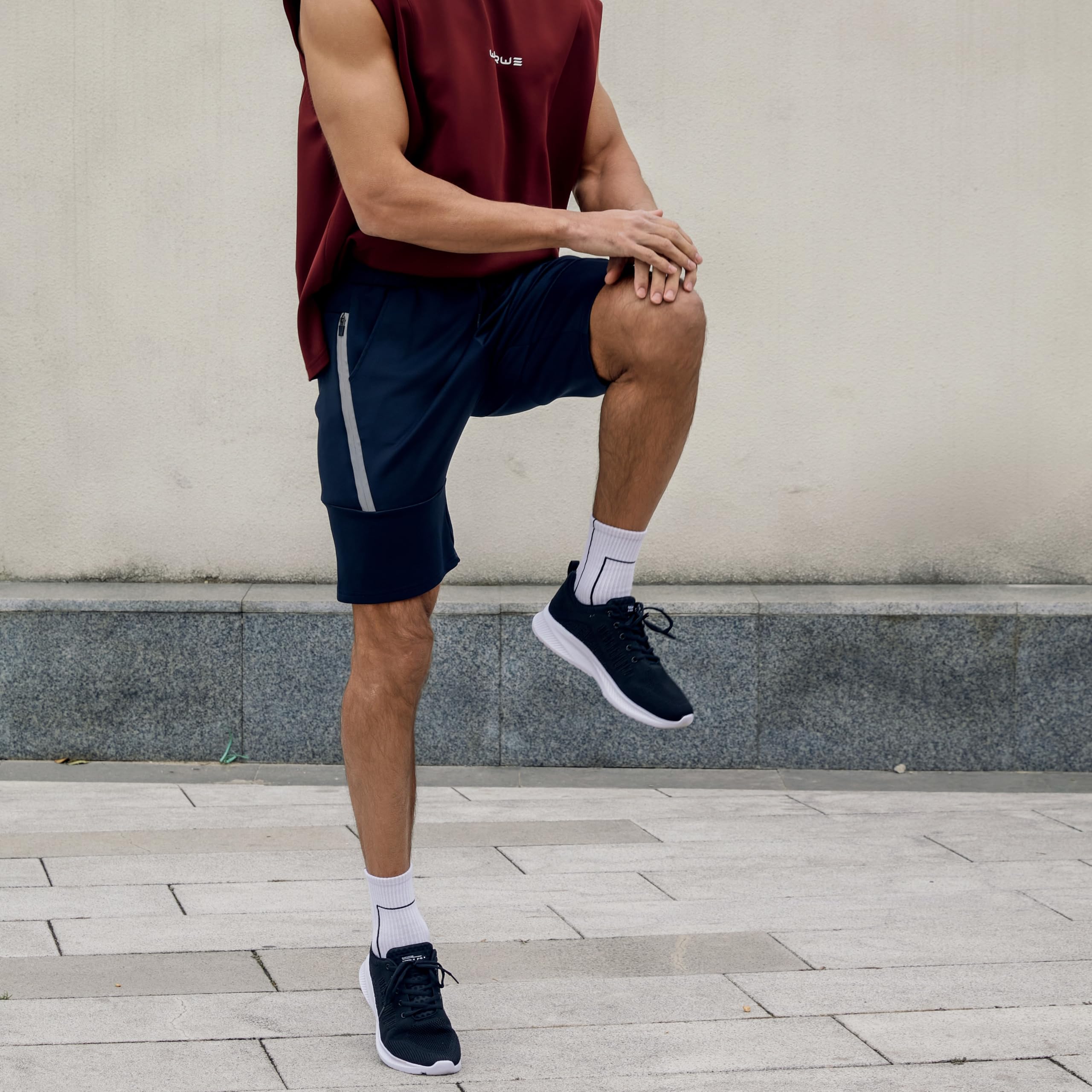Pantaloni Corti Uomo Cerniera Laterale Moda Sportiva Fitness Asciugatura Rapida ranspirabile