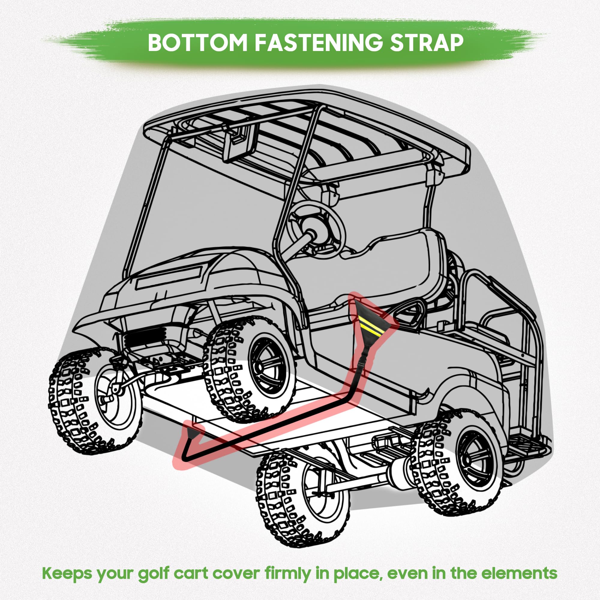 10L0L Copertura per carrello da golf per Yamaha EZGO Club Car sollevata 2/4 passeggeri