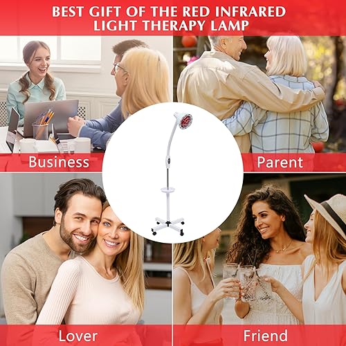 Miniatura 6 de Infrared Light Therapy Lamp, SEANESZTI 275W 110V Near Red Infrared Heat Lamp for Relieve Joinpt Pain and Muscle Aches, Red Light Therapy with Timing