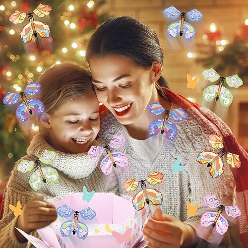 Miniatura 7 de Auidy_6TXD Caja de regalo de explosión de mariposa, caja de regalo sorpresa de mariposa voladora de 5.7 x 5.7 x 5.5 pulgadas, caja de regalo de