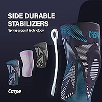 Vista 8 de Caspe 1 paquete de rodillera de compresión para mujeres y hombres – Soporte de alivio del dolor con almohadillas de gel para rótula