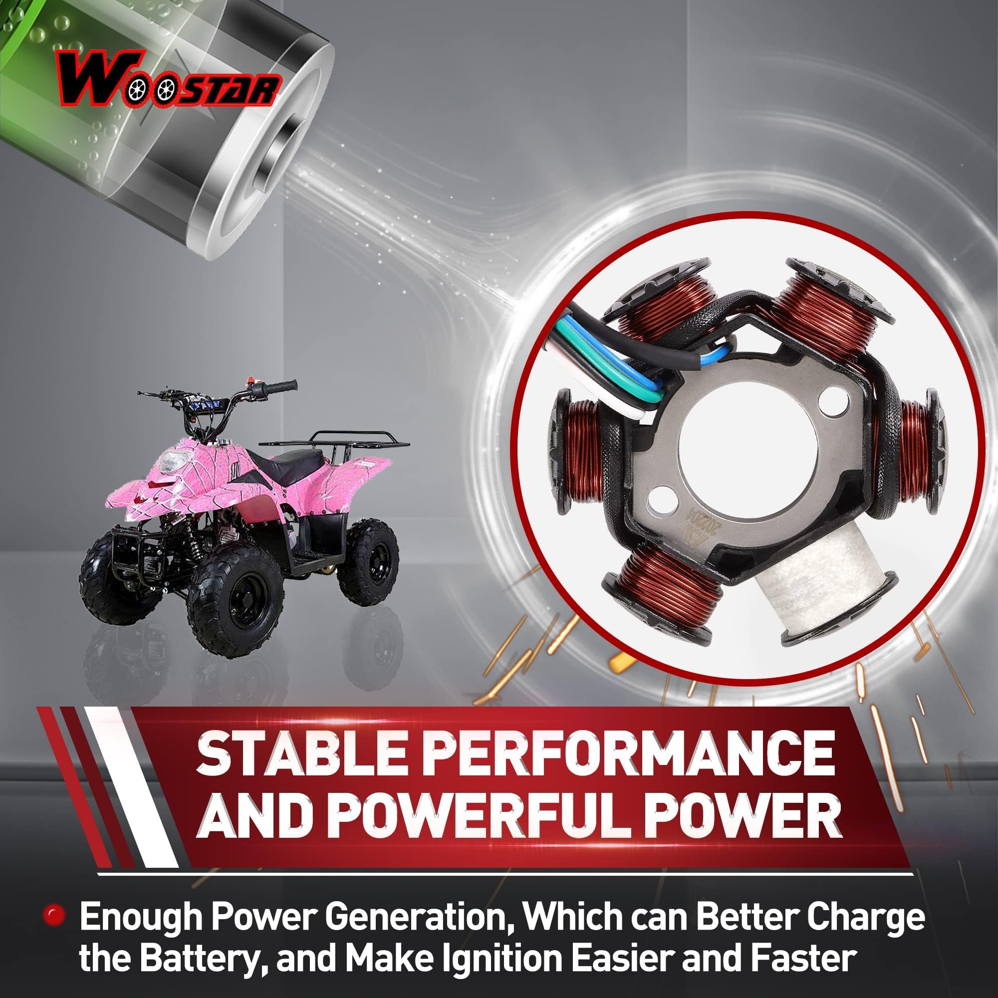 WOOSTAR Bobina Di Accensione Con Resistenza 5K Per Motori CG 125-250cc E ATV - Ricambio Per Ciclomotori E Pit Bike - 2