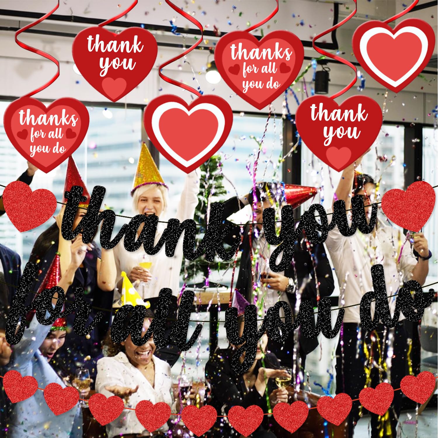 Snapklik.com : Thank You For All You Do Banner, Black Glitter Thank You ...