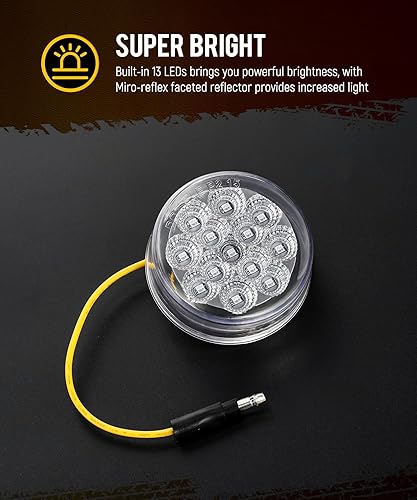 Miniatura 3 de Partsam 10 luces de marcador LED redondas de 2.5 pulgadas, luces laterales rojas a luces auxiliares azules para remolque, camión, camioneta,