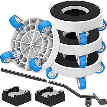 New Upgrade Furniture Movers with Wheels Deep Groove for More Secure Grip