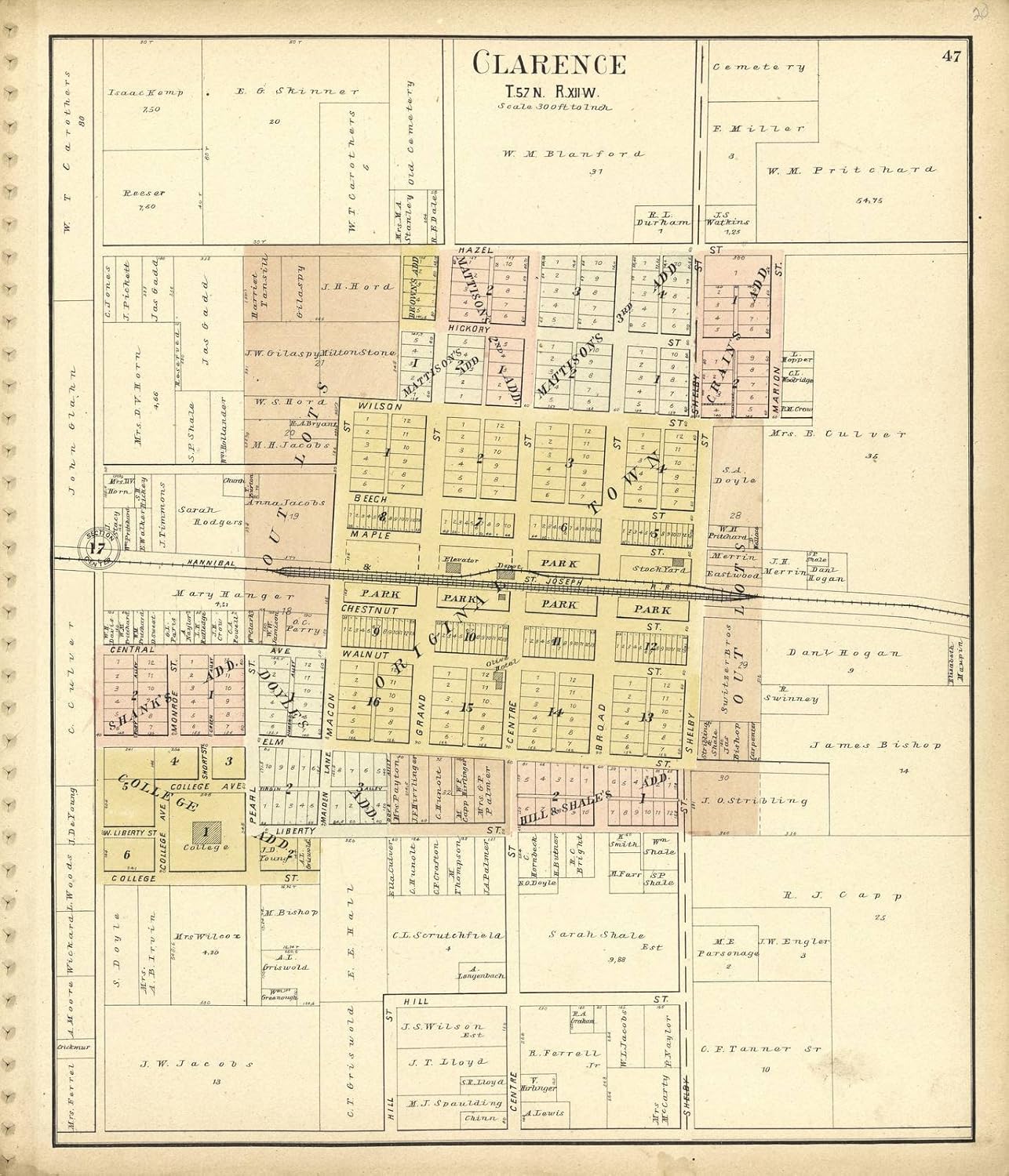 Amazon.co.jp 歴史的な1902地図 シェルビー郡の標準アトラス、ミズーリ州 村、都市、町の町、州地図 クラレンス